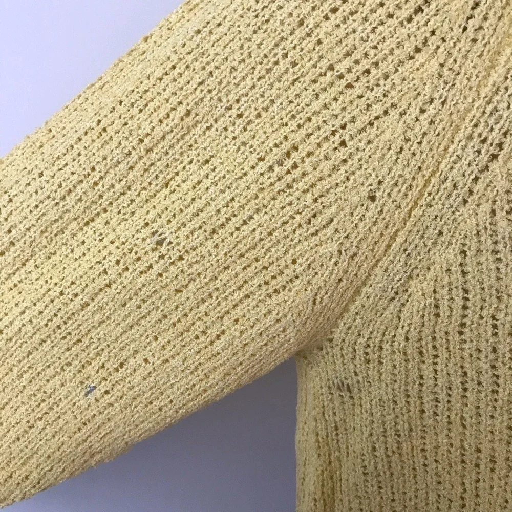 Cotton‎ Emporium Sweater Yellow Scalloped Hem Spring Stitch Fix M